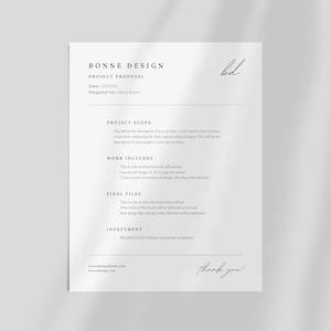 Minimalist Project Proposal Template: Creative Business (Canva Files)
