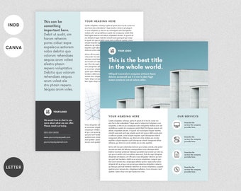 Corporate One Pager Template: Minimalist Business Flyer (Canva & InDesign)