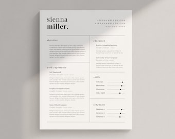 Minimalist Resume Template: Modern Canva CV (US Letter)