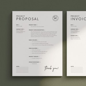 Minimal Business Template Bundle: Proposal, Invoice, Receipt (Canva & InDesign)