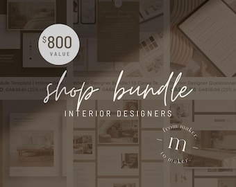 Interior Design Whole Shop Bundle | Interior Designer Template Bundle | Client Presentation | Proposal | Contract | FF&E | Investment Guide
