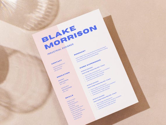 Canva Resume Template: Creative CV & Cover Letter (Digital Download)