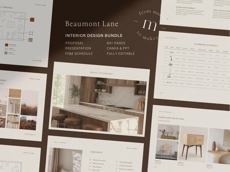 Interior Design Template Bundle | Interior Designer Proposal | Project ...