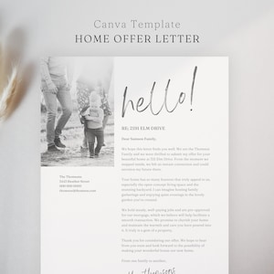Modelo de carta de oferta de vivienda / Carta de oferta inmobiliaria / Carta de oferta de comprador de vivienda / Carta de vivienda familiar / Carta de "Nos encanta su vivienda" / Carta al vendedor