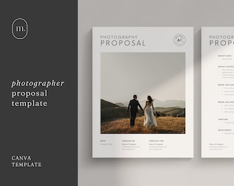 Minimalist Photography Proposal Template | Simple Canva Proposal | Modern Contract Template for Photographer | Boho Photographer Proposal