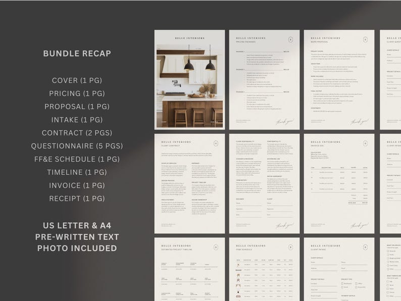 Interior Design Form Template Bundle: Client Questionnaire, Contract ...