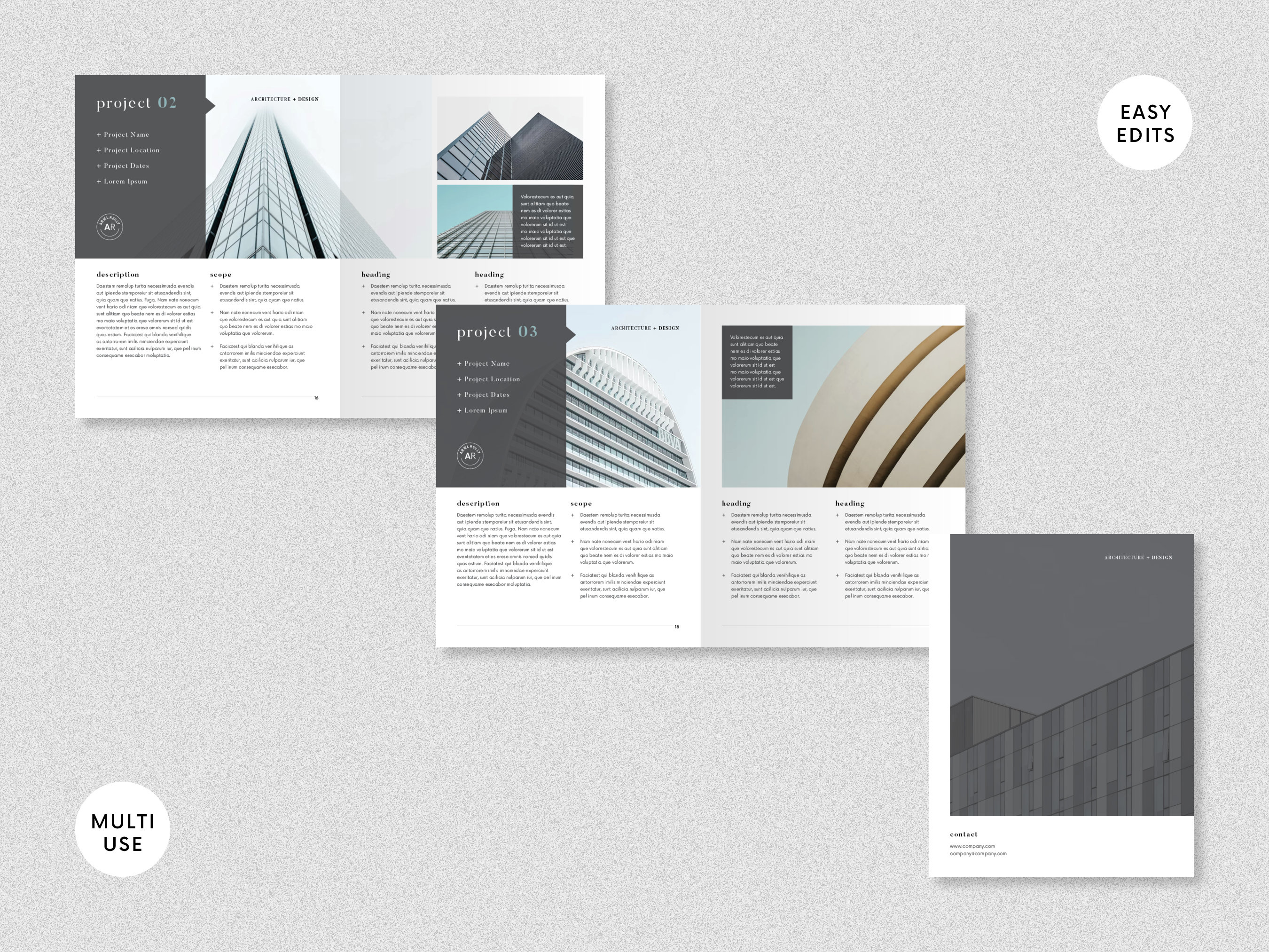 Minimalist Portfolio Template Architecture Profile Canva - Etsy