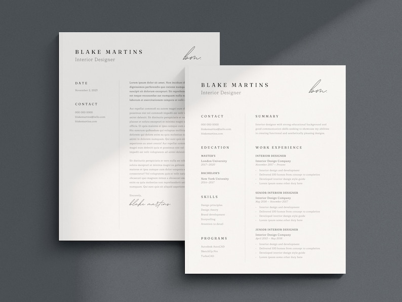 Simple Resume Template | Canva One Page CV | Professional Resume ...