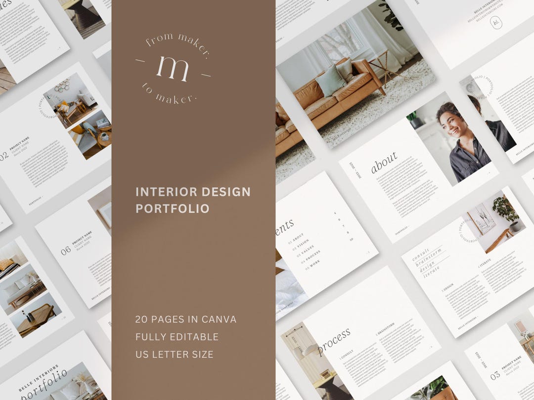 Interior Design Portfolio Template: Canva Client Project Guide (20 Page ...