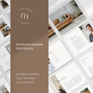 Interior Design Portfolio Template: Canva Client Project Guide (20 Page ...