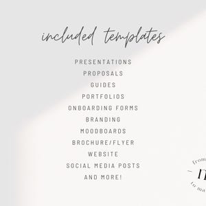 Pu&ograve; includere: Un elenco di modelli inclusi per presentazioni, proposte, guide, portfolio, moduli di onboarding, branding, moodboard, brochure, volantini, siti web, post sui social media e altro ancora. Il testo "from maker. to maker." &egrave; incluso.