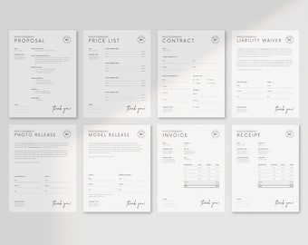 Photography Business Templates: Contract, Invoice, Proposal (Canva)