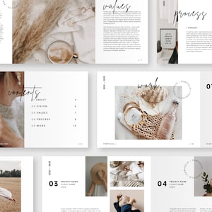 Minimal Design Portfolio Template | Canva & Indesign | Creative Boho Lookbook | Product Catalog | Simple Ebook Template Canva | Landscape