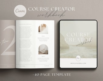 Course Creator Workbook Canva Template: 42-Page Ebook (Digital Download)