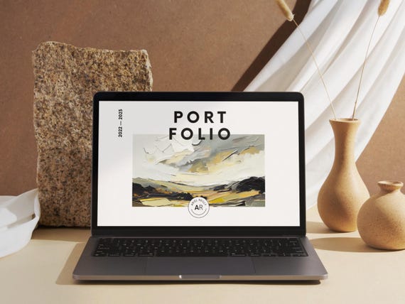 Creative Portfolio Template: Canva Art, Design Folio (US Letter)