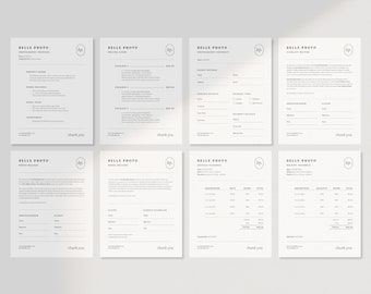 Canva Photography Business Template Bundle: Contract, Invoice, Proposal (US Letter)