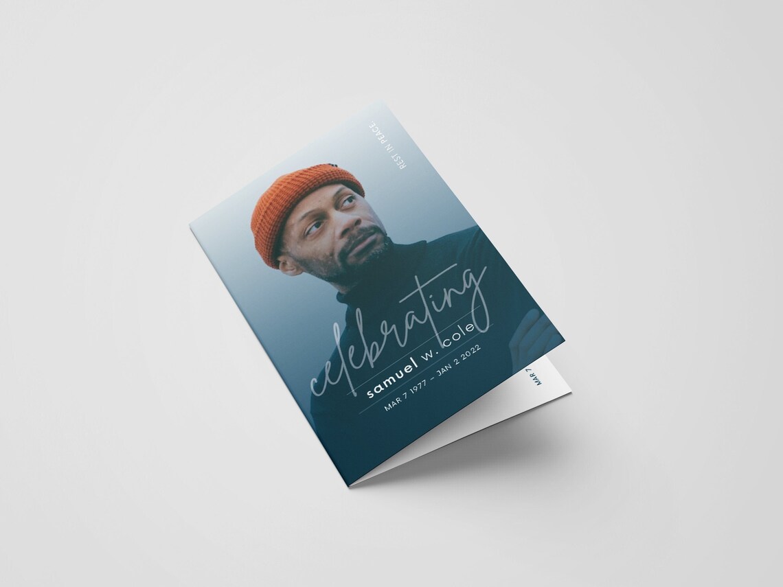 Simple Funeral Program Template: Celebration of Life (canva & Indesign ...