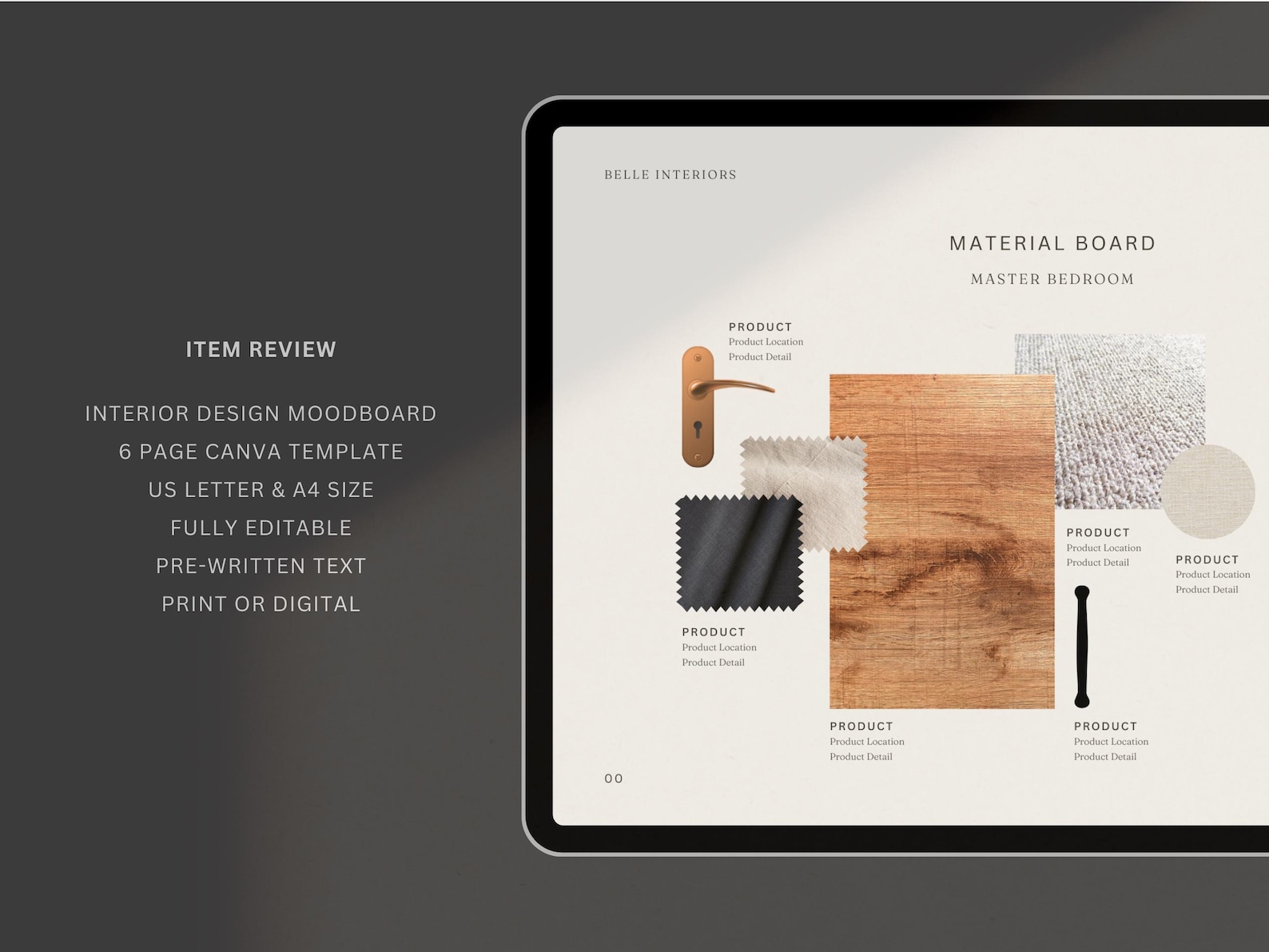 Interior Design Moodboard Template: 6-page Canva Layout (US Letter & A4 ...