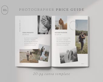 Wedding Photography Pricing Guide: Client Welcome Magazine (Canva Template)