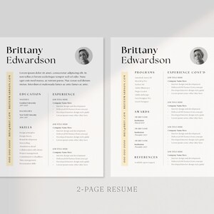 Minimalist Resume Template: 2-Page CV Design (Canva) image 3
