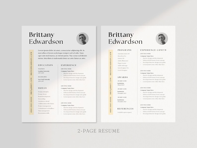 Minimalist Resume Template: 2-Page CV Design (Canva) image 3
