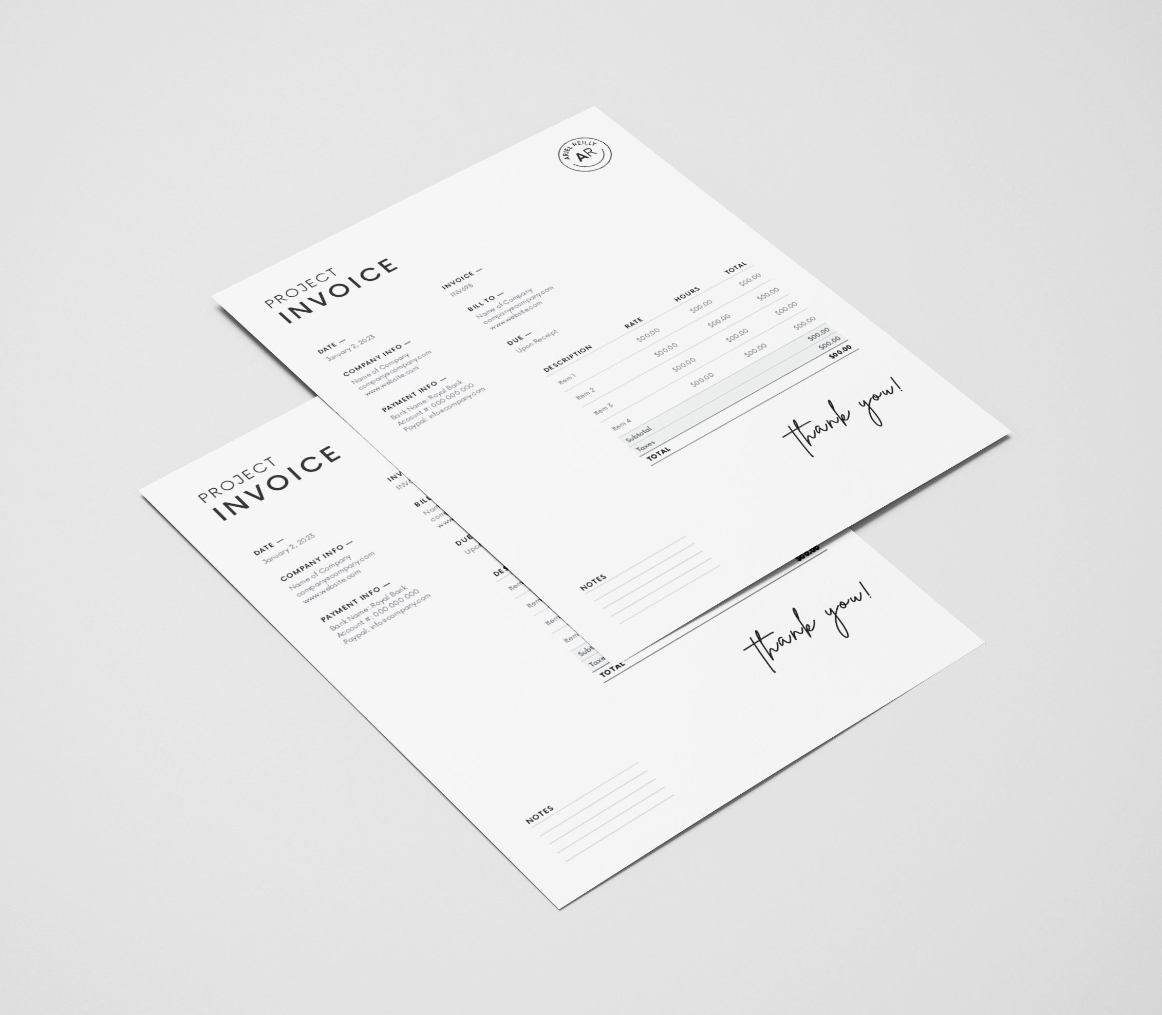 Minimalist 1 page basic invoice template professional canva invoice