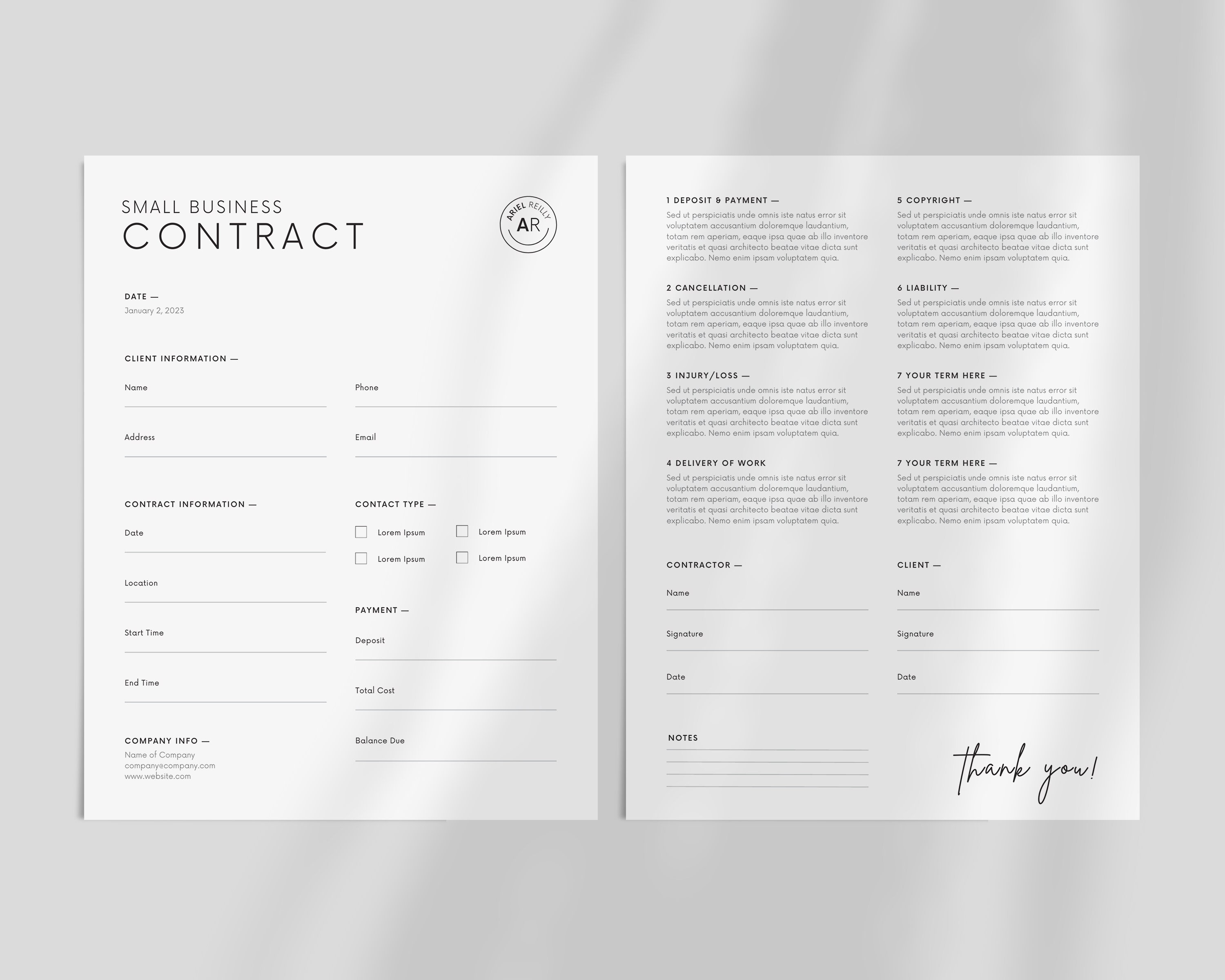 Small Business Onboarding Forms Template Bundle 5 Canva - Etsy