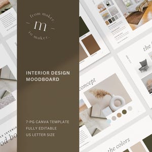 Interior Design Moodboard Template: Interior Designer Canva Client Presentation (US Letter)