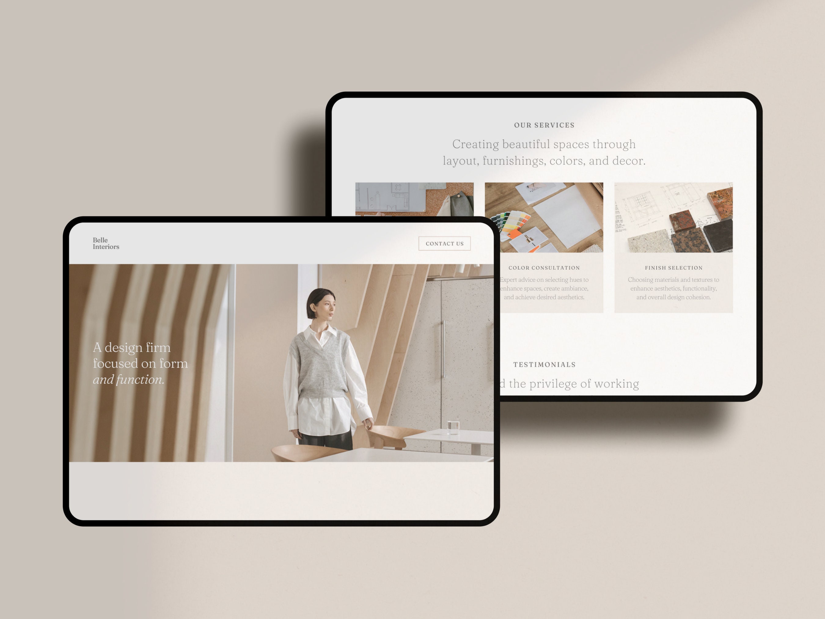 Interior Designer Website Template: Canva Portfolio Site - Etsy
