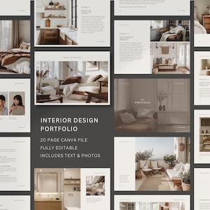 Portfólio de Designer de Interiores | Modelo de Portfólio de Design de Interiores | Portfólio de Projetos | Modelo de Folio | Guia de Design | Portfólio de Trabalho
