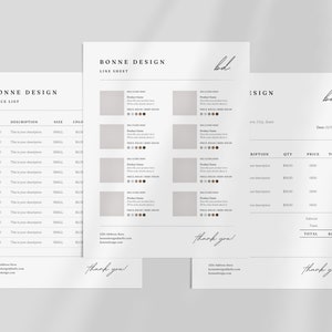 Minimal Wholesale Line Sheet | Price List Template | Editable Creative Catalog Bundle | Product Sales Sheet | Canva Linesheet | Order Form