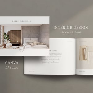 Minimal Interior Designer Presentation Template | Canva Presentation | Interior Design Project Proposal | Moodboard | E-Design Guide