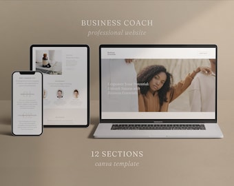 Minimalist Business Website Template: Canva Coaching Site