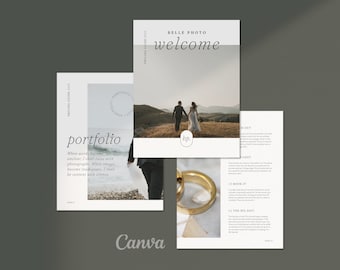 Wedding Photography Pricing Guide Template | Welcome Guide With Text | Photographer Client Guide Canva | Products & Services Template