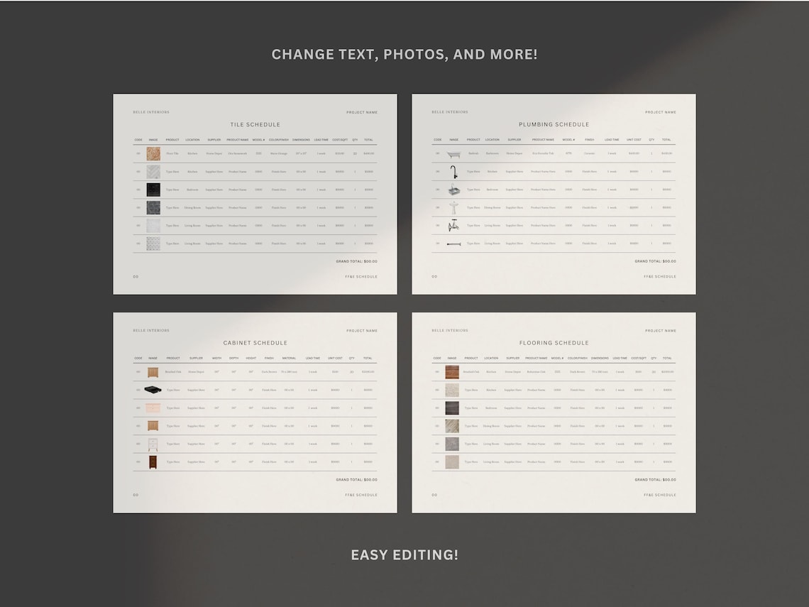 Ffe Item Schedule Interior Design FF&E Schedule Template | Interior Designer Timeline ...