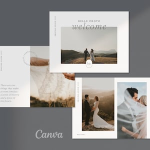 Modern Pricing Guide For Wedding Photographers | Pre-Written Wedding Photography Services | Landscape Canva Template | Welcome New Client