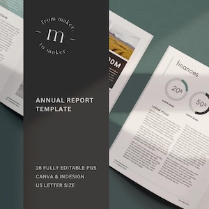 Minimaler GESCHÄFTSBERICHT: 16-seitiges Nachhaltigkeits-Ebook (Canva & Indesign)