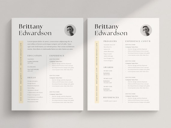 Minimalist Resume Template: 2-Page CV Design (Canva)