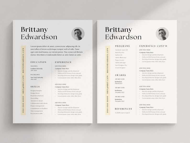 Minimalist Resume Template: 2-Page CV Design (Canva) image 1