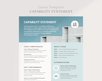 Plantilla de declaración de capacidad de Canva: folleto corporativo (tamaño carta y A4)