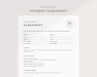 Plantilla de contrato de acuerdo de pago: logotipo personalizable (Canva)