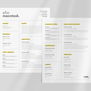 Creative Resume Template Canva Professional CV Template Modern Creative Resume Simple CV Designer Resume Artist Resume 画像 2