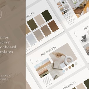 Minimal Interior Designer Moodboard Template | Canva Inspiration Mood Boards | Creative Presentation | Interior Design Client Onboarding