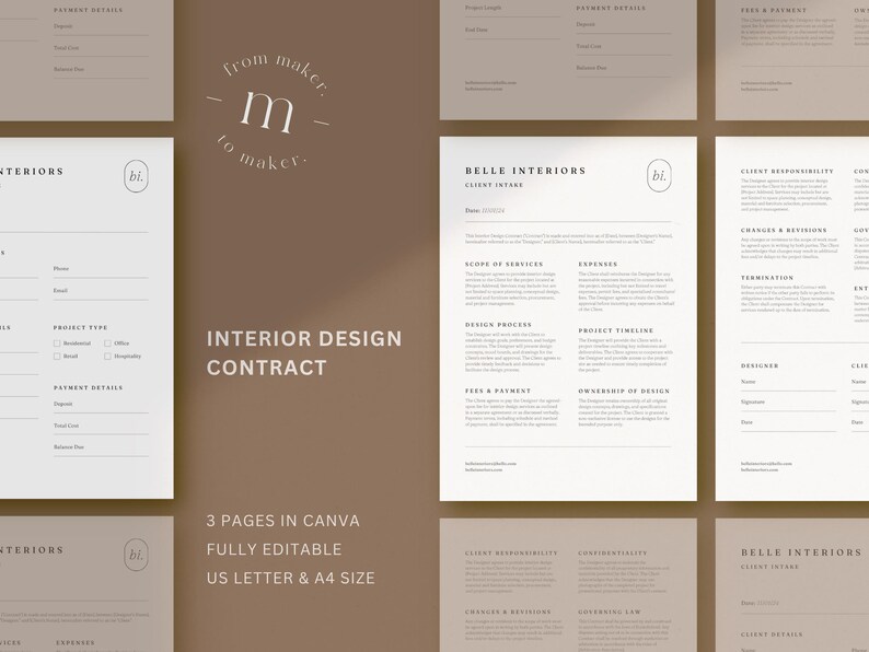 Interior Designer Client Contract Template: Minimalist Business Agreement (Canva) image 2