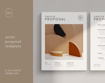 Minimalist 2-Page Artist Proposal Template | Canva Creative Estimate | Boho Business Proposal | Designer Quote | Artist Business Form