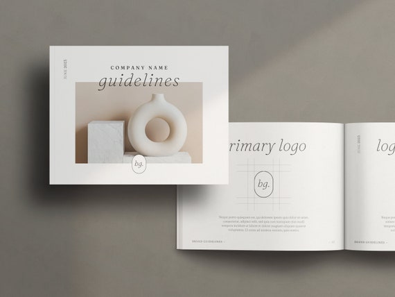 Minimalist Brand Guidelines Template: Canva Brand Book (18 Pages)