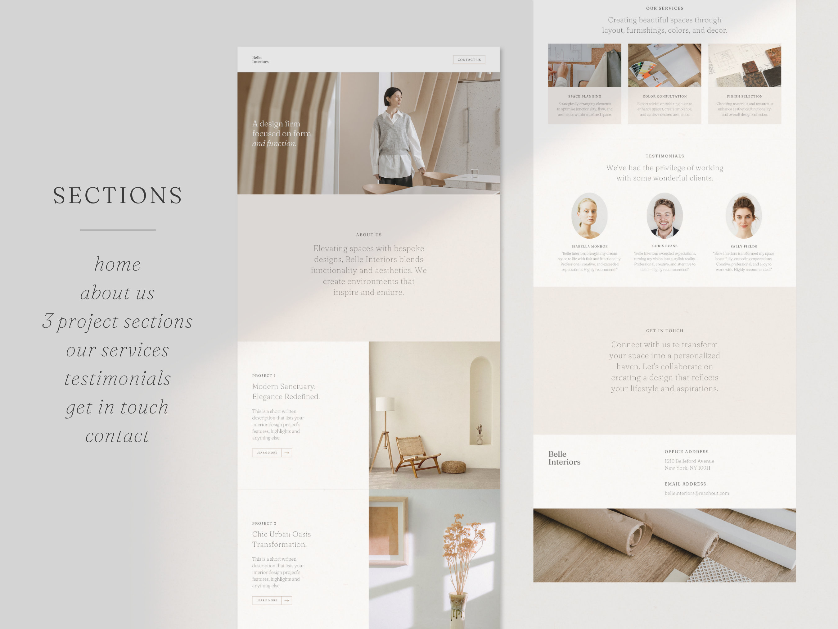 Interior Designer Website Template: Canva Portfolio Site - Etsy