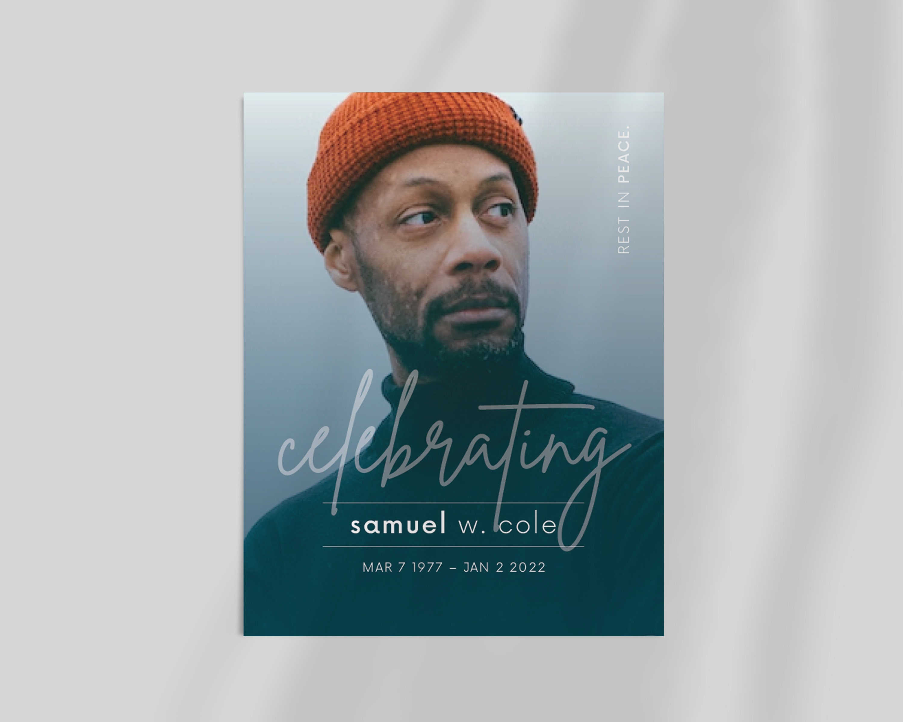 Minimalist funeral program template canva indesign simple funeral