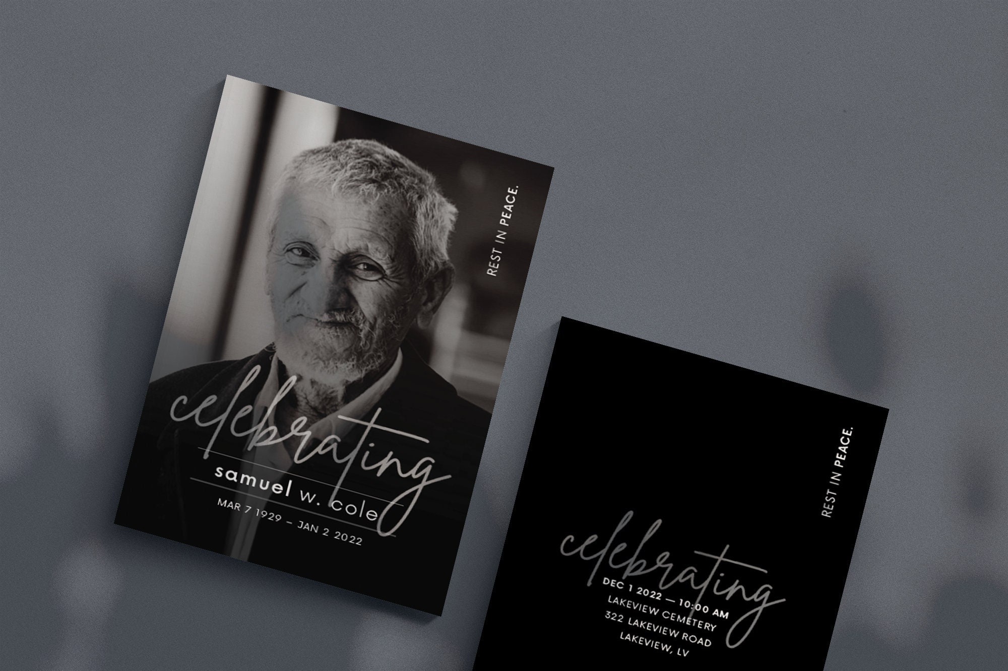 Minimalist Funeral Program Template: Celebration of Life (canva ...