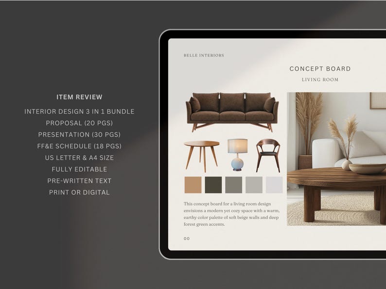 Interior Design Template Bundle | Interior Designer Proposal | Project ...